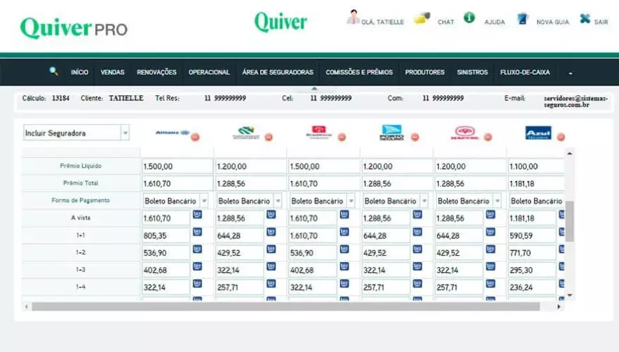 No painel de vendas de Quiver PRO você consegue acompanhar os negócios em andamento e registrar toda a negociação.